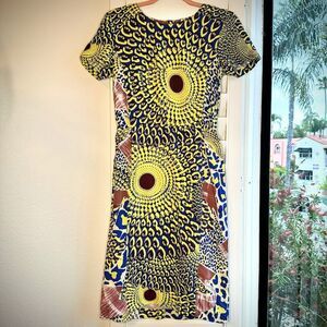 Antik Batik Arly Pencil Dress Yellow Blue size S/M